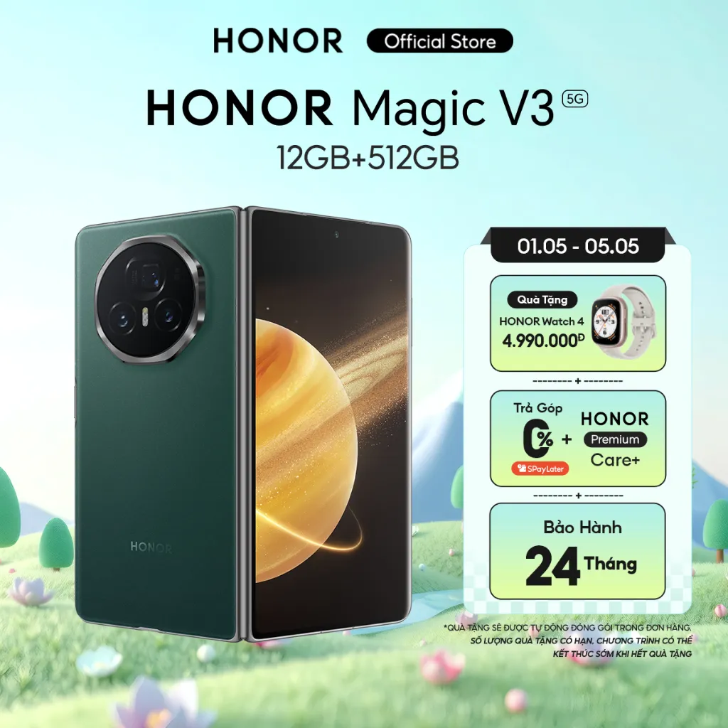 Ảnh Điện thoại thông minh cao cấp HONOR Magic V3 5G 12GB + 512GB | Màn hình 7.92 inch| BH 24 Tháng 1