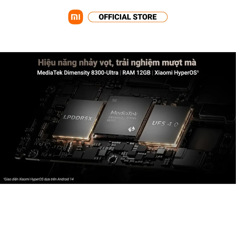Ảnh Điện thoại thông minh Xiaomi 14T (12+512GB) | Cảm biến ảnh Sony IMX906 | MD 8300 | Pin 5000mAh 4