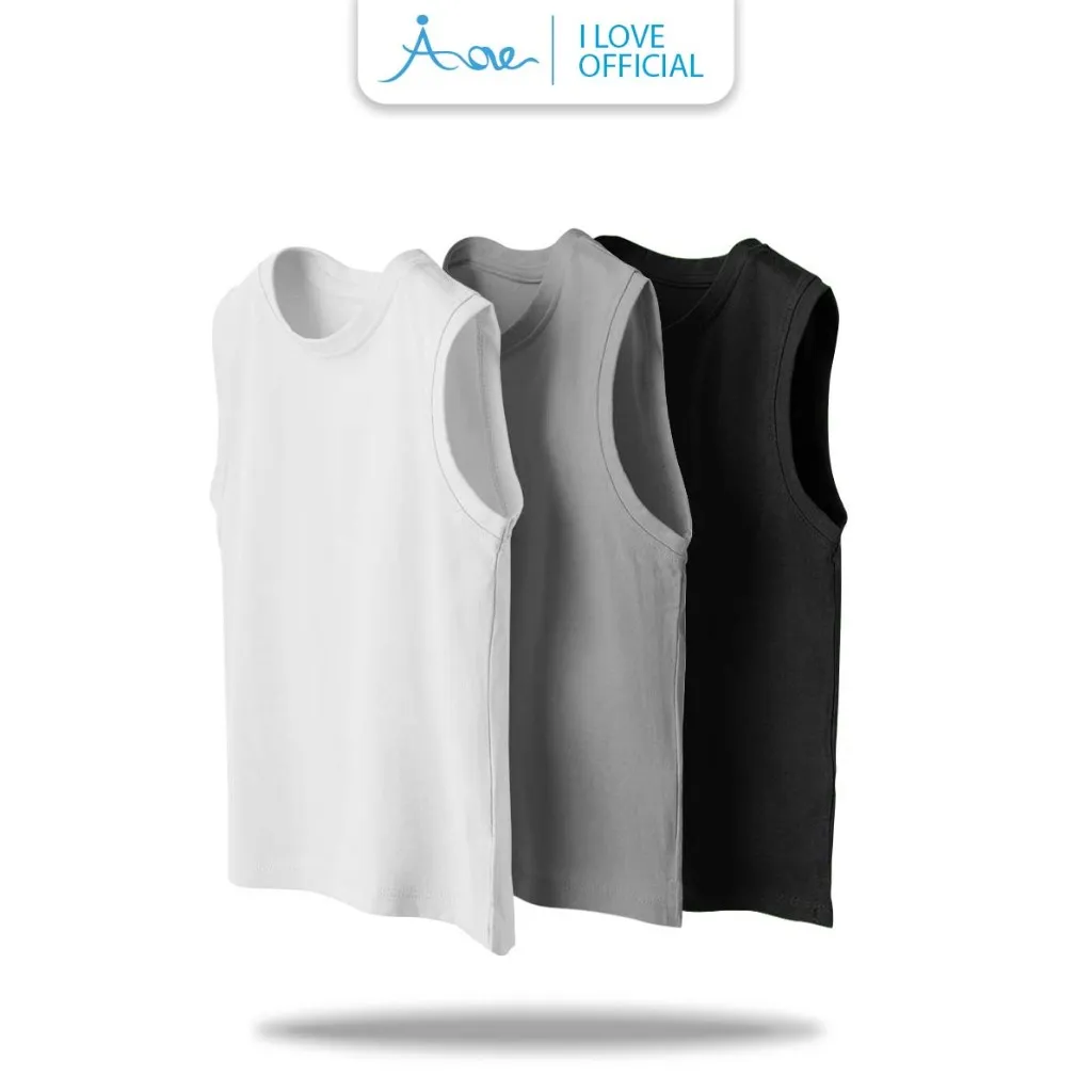 Ảnh ILOVE Áo BA LỖ mẫu trơn cho bé, áo thun ba lỗ chất COTTON mềm mịn, thoáng mát dành cho bé trai 10-32kg 3