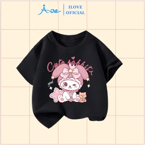 Ảnh ILOVE Áo thun CHÚ THỎ MELOLY, áo phông cộc tay chất COTTON mềm mịn, thoáng mát dành cho bé gái 8.5-32kg 1