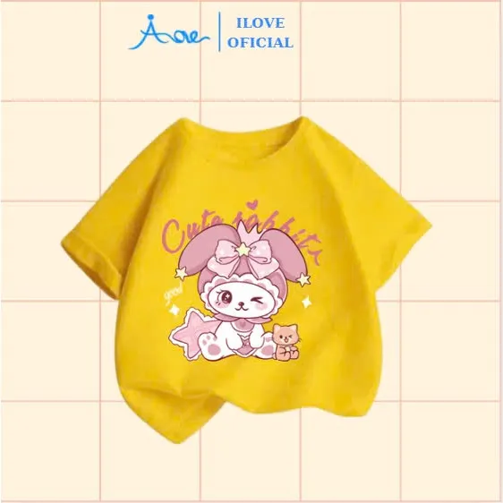 Ảnh ILOVE Áo thun CHÚ THỎ MELOLY, áo phông cộc tay chất COTTON mềm mịn, thoáng mát dành cho bé gái 8.5-32kg 2