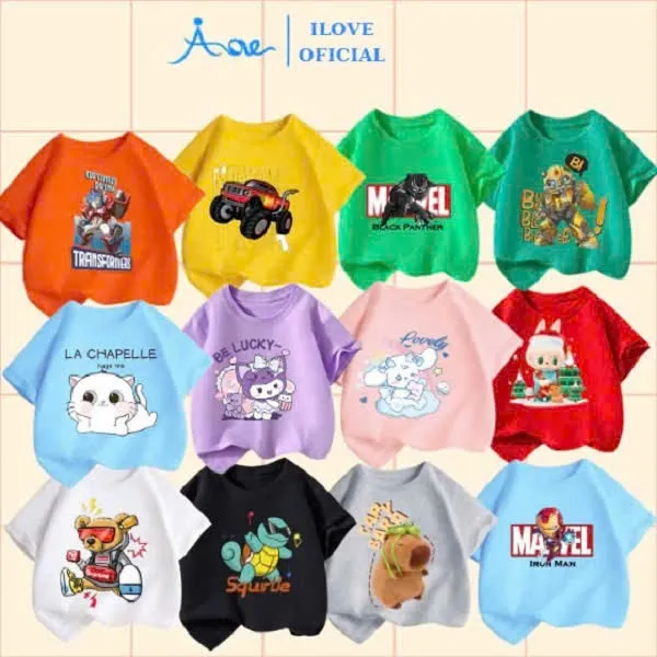 Ảnh ILOVE Áo thun Cinnamoroll, áo phông cộc tay bé gái chất COTTON mềm mịn, thoáng mát cho bé gái 8.5-32kg 1