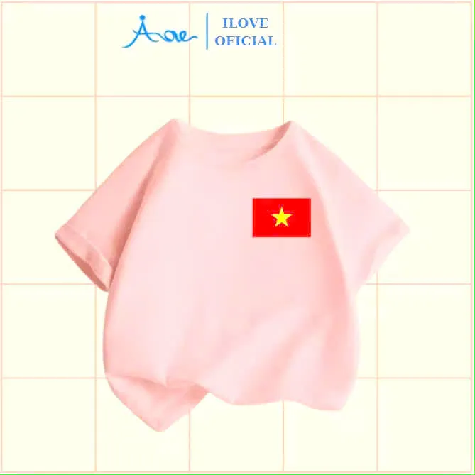 Ảnh ILOVE Áo thun cờ đỏ sao vàng Việt Nam, Áo cộc Việt Nam cho bé chất cotton thoải mái cho bé từ 8.5-32kg 2