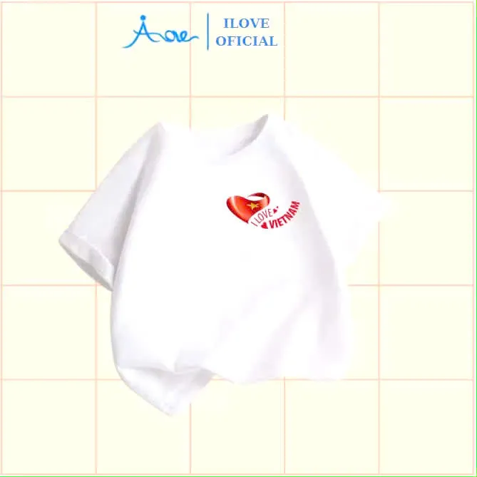 Ảnh ILOVE Áo thun cờ đỏ sao vàng Việt Nam, Áo cộc Việt Nam cho bé chất cotton thoải mái cho bé từ 8.5-32kg 3