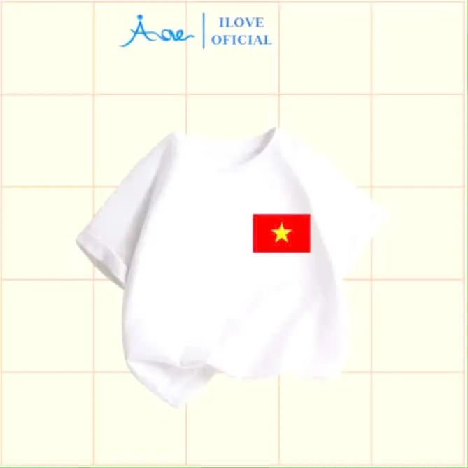 Ảnh ILOVE Áo thun cờ đỏ sao vàng Việt Nam, Áo cộc Việt Nam cho bé chất cotton thoải mái cho bé từ 8.5-32kg 4