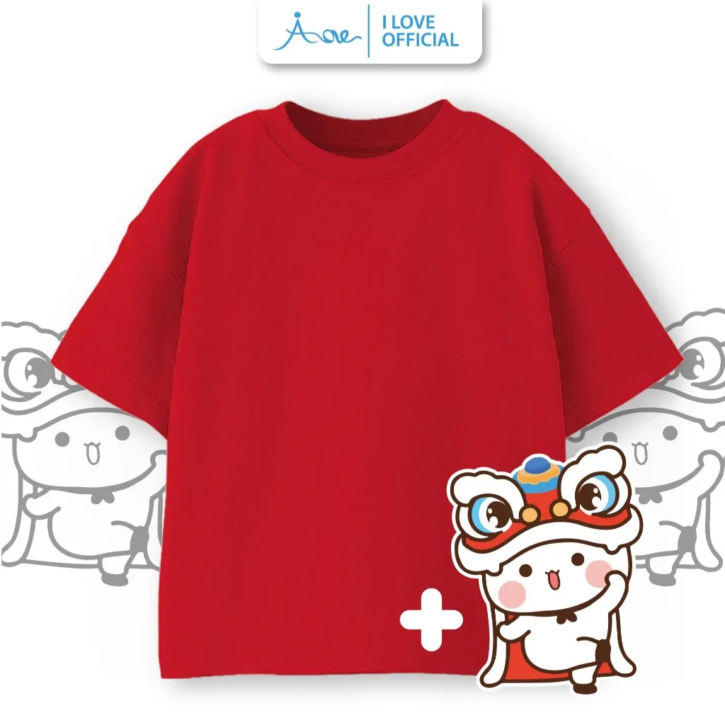 Ảnh ILOVE Áo thun cộc tay cho bé mẫu trơn sắc màu, áo phông chất Cotton mềm mịn cho bé trai bé gái 8.5-32kg 3