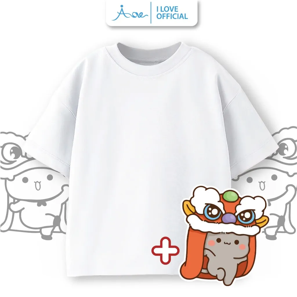 Ảnh ILOVE Áo thun cộc tay cho bé mẫu trơn sắc màu, áo phông chất Cotton mềm mịn cho bé trai bé gái 8.5-32kg 4