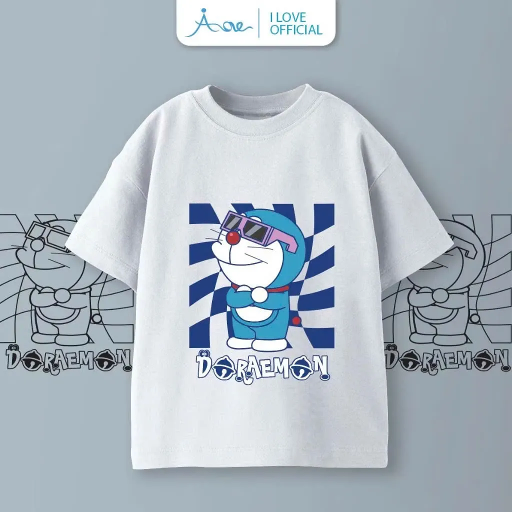 Ảnh ILOVE Áo thun cộc tay DORAEMON Cool, áo phông chất COTTON mềm mịn, thoáng mát dành cho bé từ 8.5-32kg 2