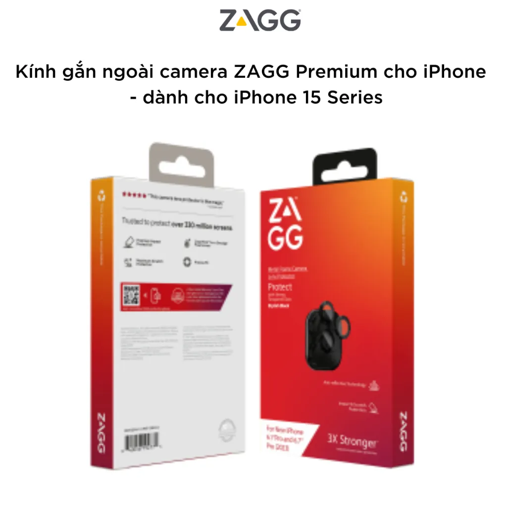 Ảnh [iPhone 16/15] Dán bảo vệ CAMERA cao cấp ZAGG Premium/Luxury công nghệ ion tối đa độ rõ nét, ClearPrint 1