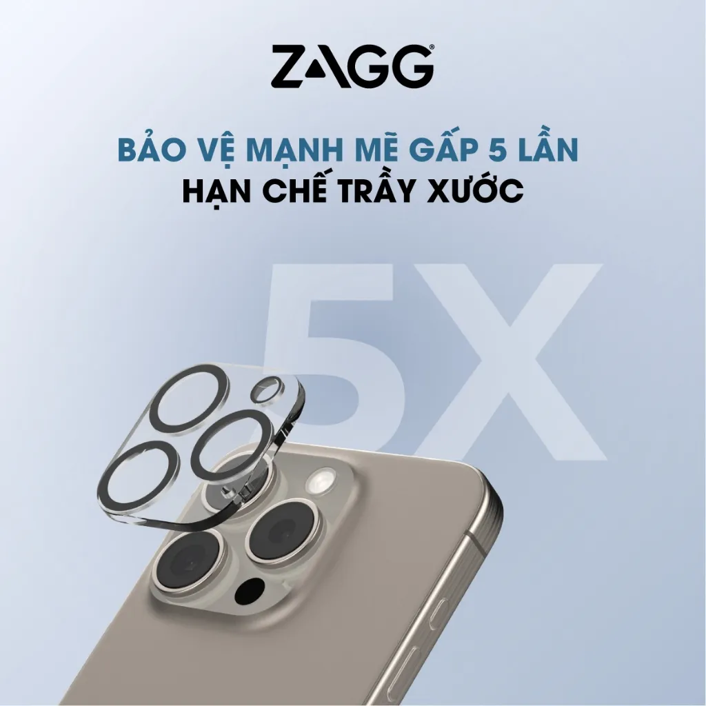 Ảnh [iPhone 16/15] Dán bảo vệ CAMERA cao cấp ZAGG Premium/Luxury công nghệ ion tối đa độ rõ nét, ClearPrint 2