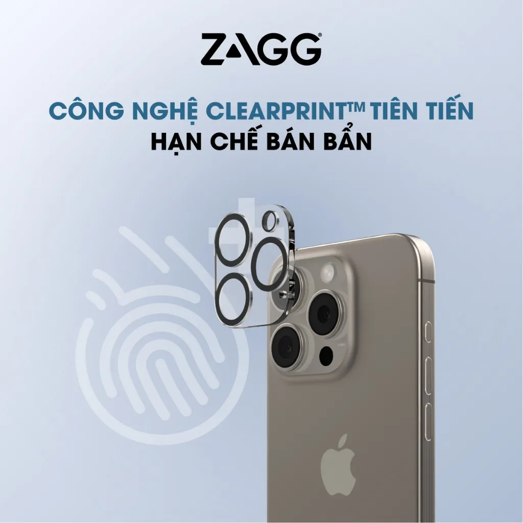 Ảnh [iPhone 16/15] Dán bảo vệ CAMERA cao cấp ZAGG Premium/Luxury công nghệ ion tối đa độ rõ nét, ClearPrint 3