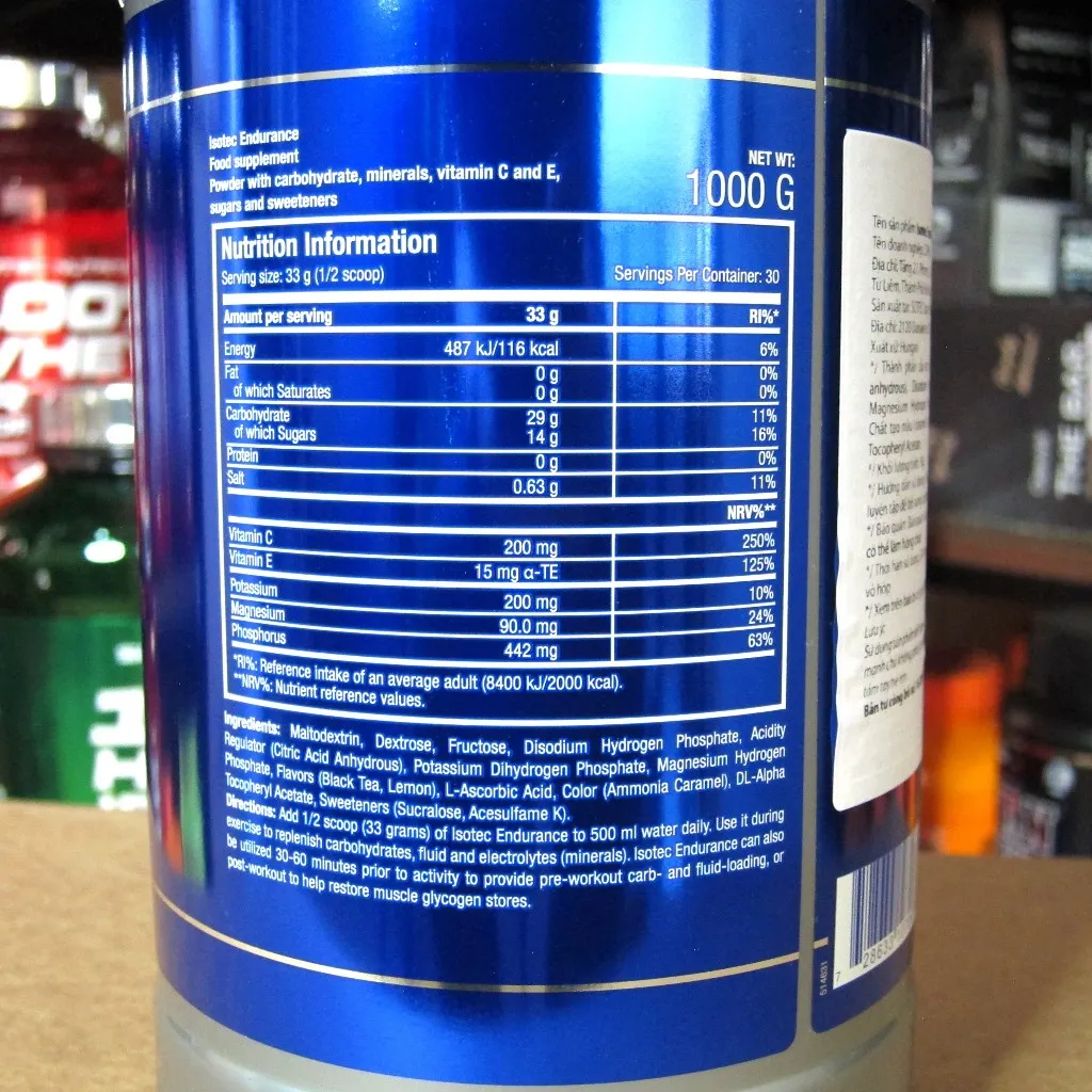 Ảnh Isotec Endurance Sản Phẩm Bổ Sung CARB SCITEC NUTRITION lọ 1000G - 30 serving 2