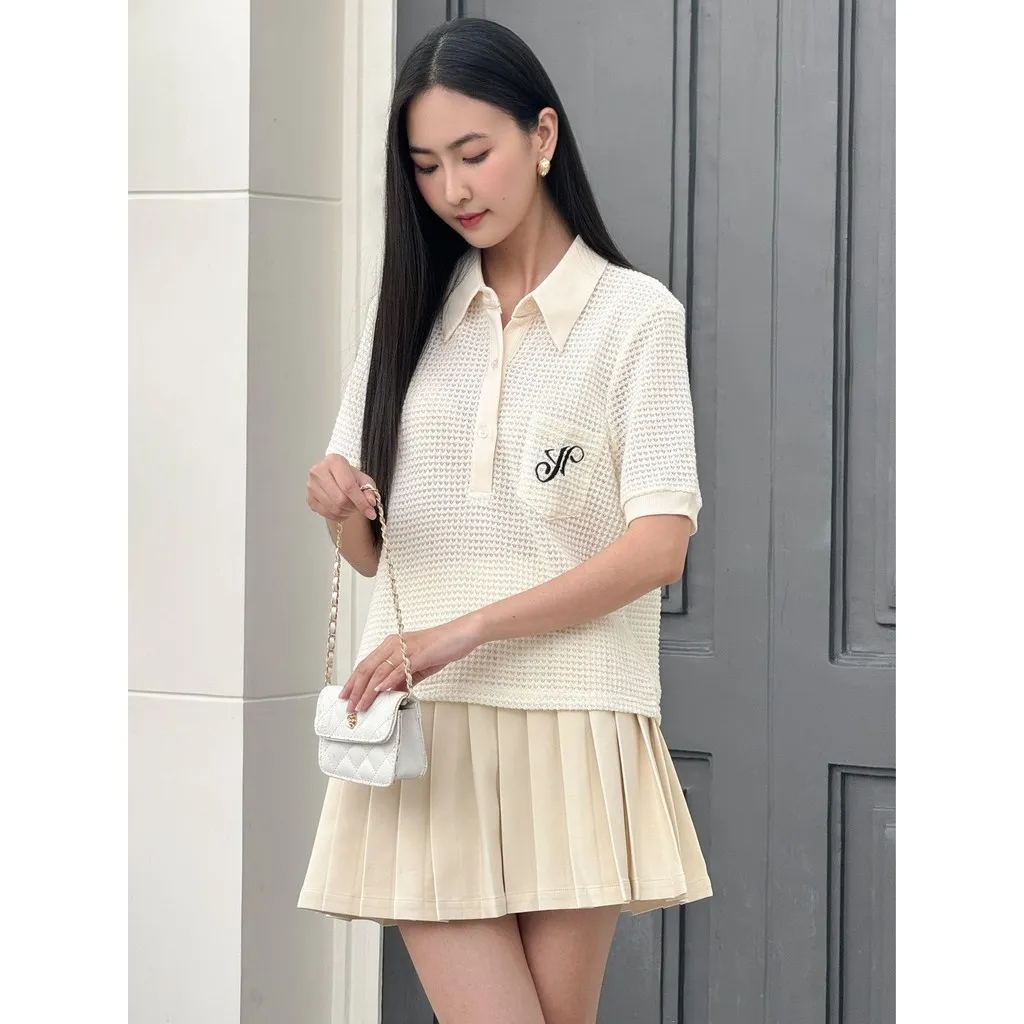 Ảnh JOVEN Áo Thun Nữ Almia Polo Túi Thêu 1