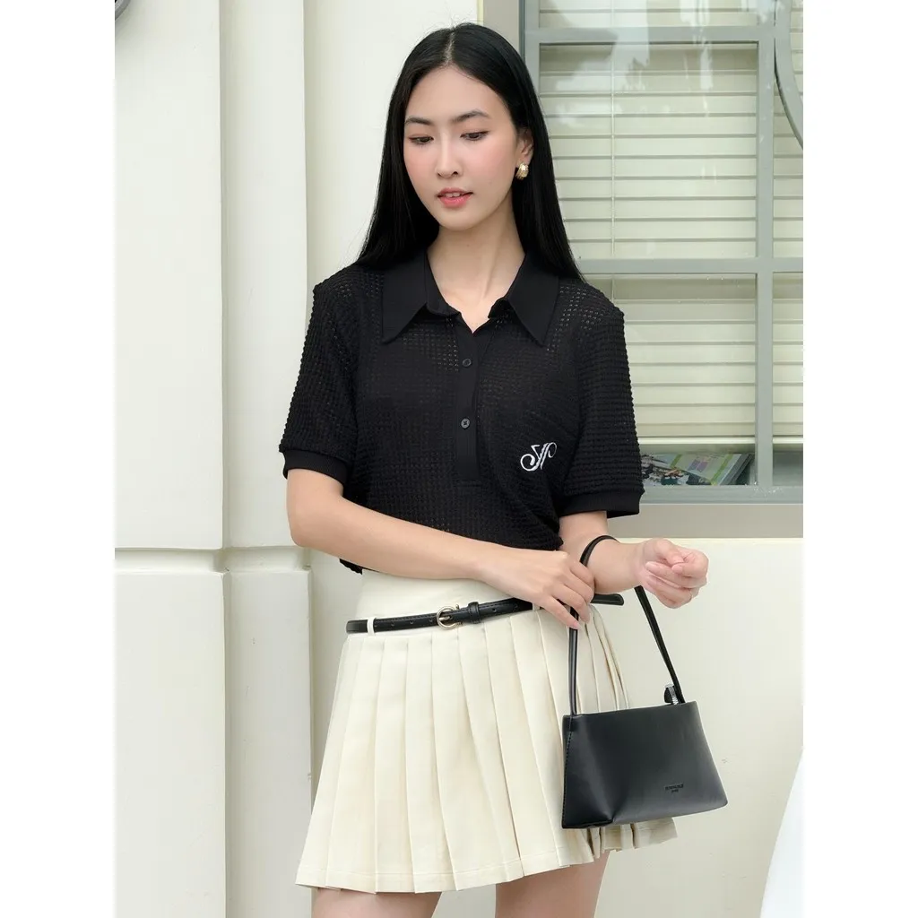Ảnh JOVEN Áo Thun Nữ Almia Polo Túi Thêu 2