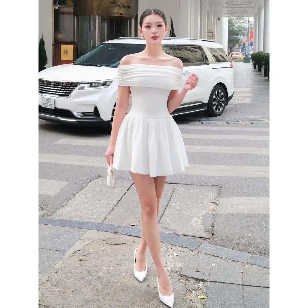 Ảnh JOVEN Đầm Nữ Emma Midi Phối Dây Thun Xoắn Vai 3