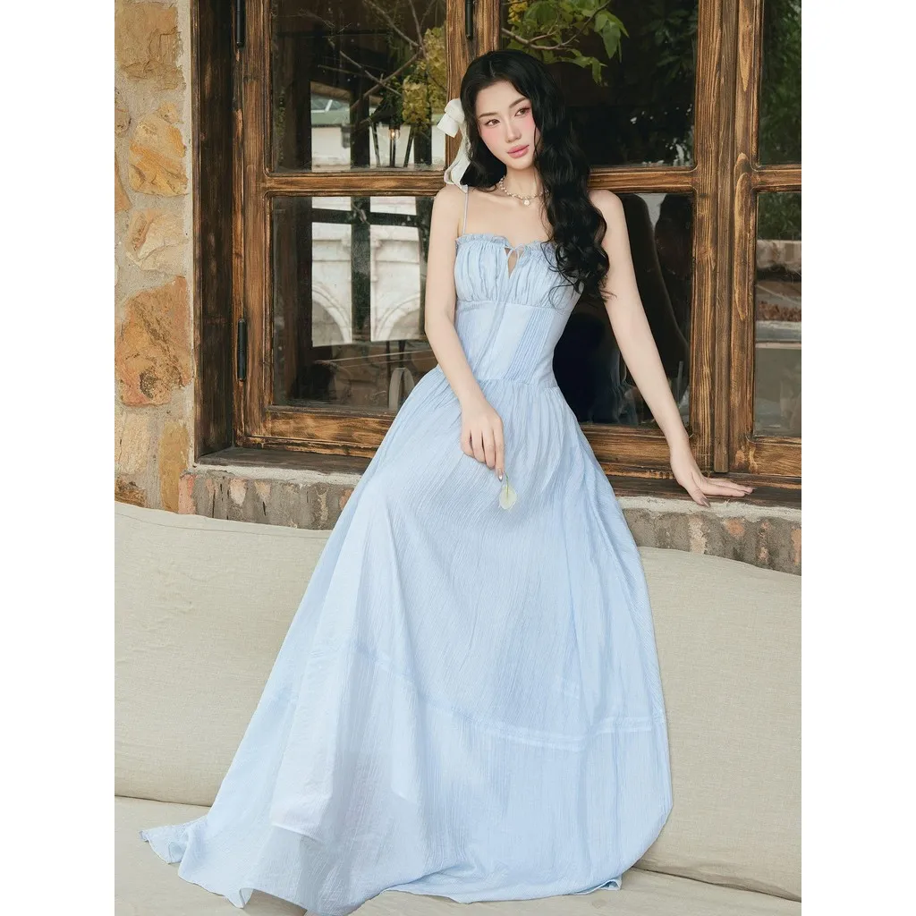 Ảnh JOVEN Đầm Nữ Esme 2 Dây Dáng Dài Chất Voan Tăm Mờ 1