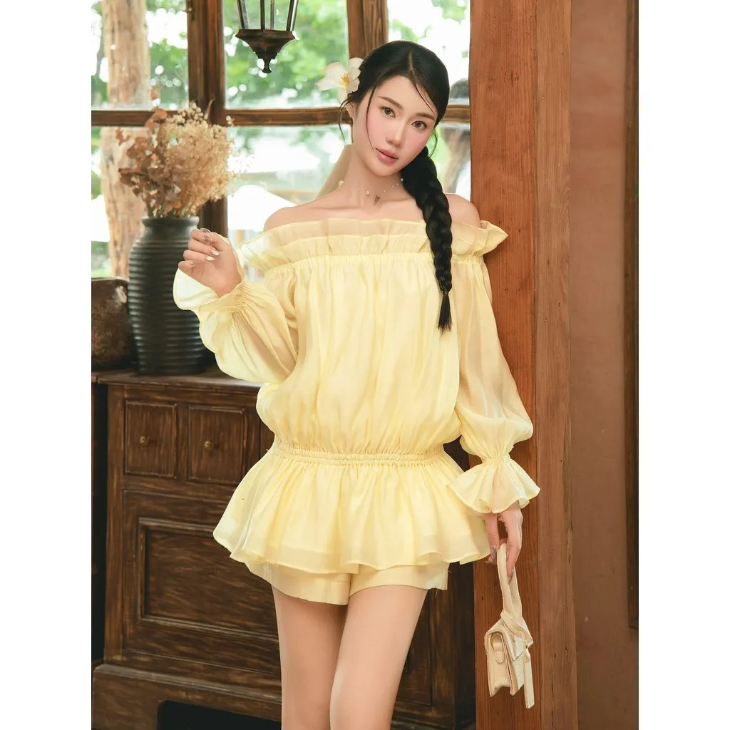 Ảnh JOVEN Set Nữ Lucy Bẹt Vai Tay Phồng 1