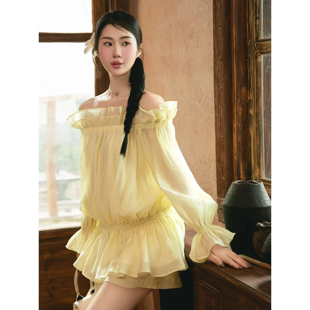 Ảnh JOVEN Set Nữ Lucy Bẹt Vai Tay Phồng 4