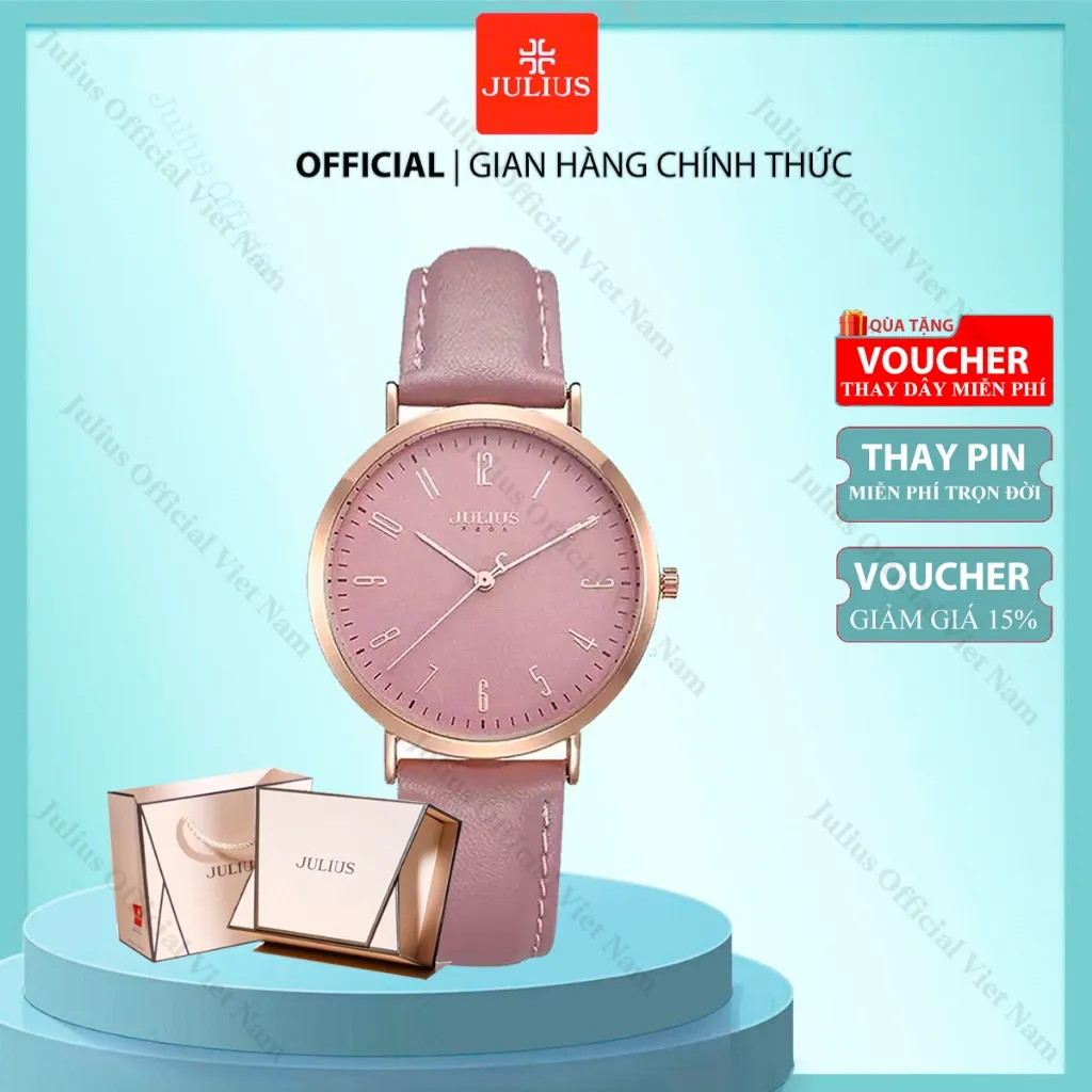Ảnh Julius Official đồng hồ nữ JA-1017 dây da 1