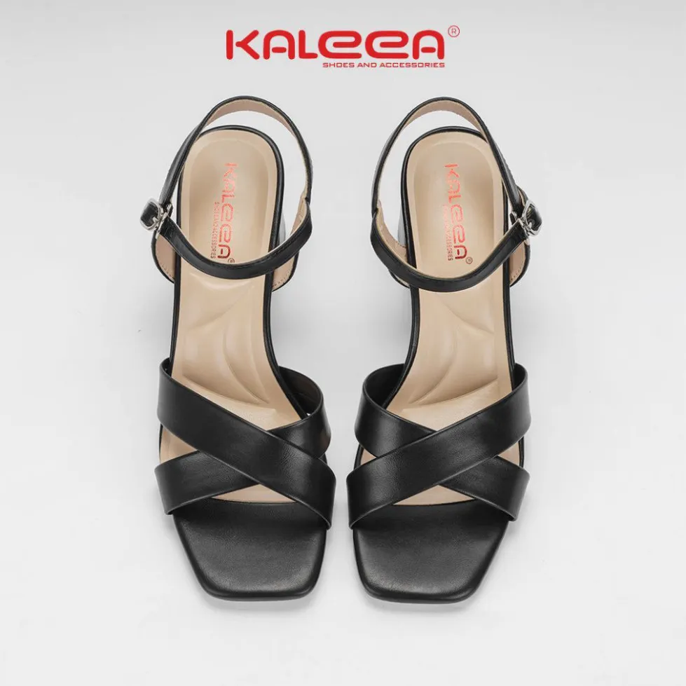 Ảnh Kaleea - Giày Sandal Cao Gót Nữ Thiết Kế Quai Da Đan Chéo Đế Cao 7p - EUNN36 4