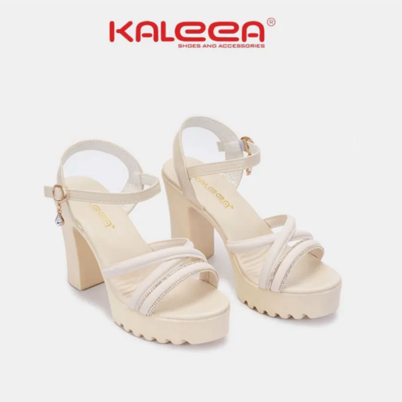 Ảnh Kaleea - Giày Sandal Nữ Cao 9p Siêu Nhẹ Hàng Thiết Kế Sandal Quai Chéo Mảnh Đính Đá Kim Cương - G13 2