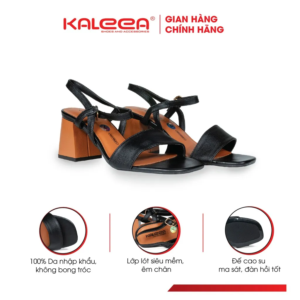 Ảnh Kaleea - Giày Sandal Nữ Đi Siêu Êm Đế Cao 6p Giày Cao Gót Nữ Đế Vuông Quai Mảnh Hàng Chuẩn Kaleea - K512 3