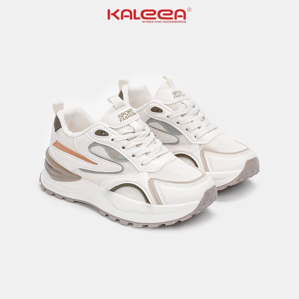 Ảnh Kaleea - Giày Thể Thao Nam/Nữ Phối Màu Đi Êm, Sneaker Thoáng Khí Đế Cao 4,5p - T115 4