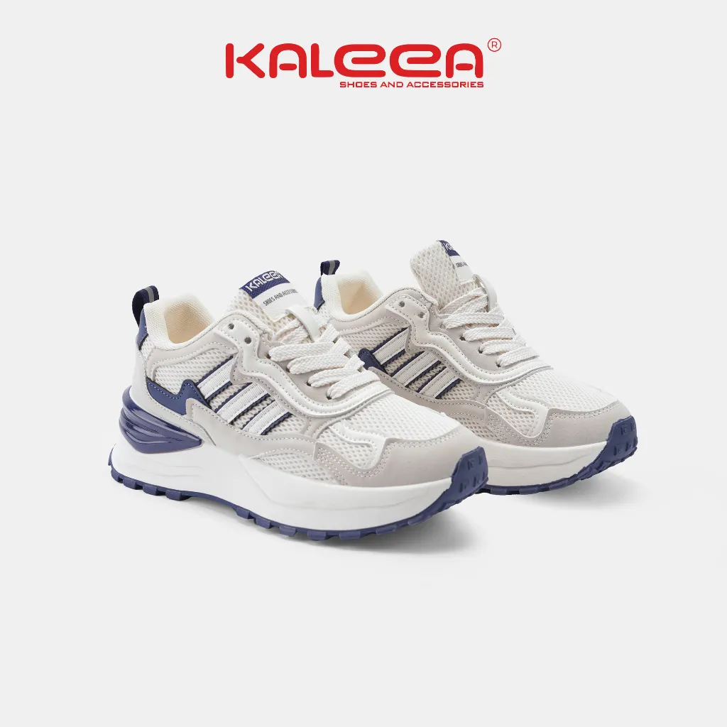 Ảnh Kaleea - Giày Thể Thao Nam/Nữ Sneaker Đế Mềm Cao 5cm Lưới Khí Dệt Kim Phối Da Đi Thoáng - T92 2