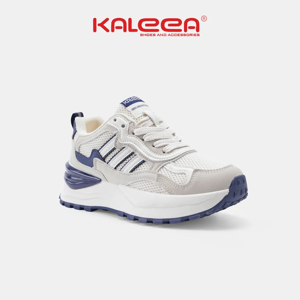 Ảnh Kaleea - Giày Thể Thao Nam/Nữ Sneaker Đế Mềm Cao 5cm Lưới Khí Dệt Kim Phối Da Đi Thoáng - T92 4