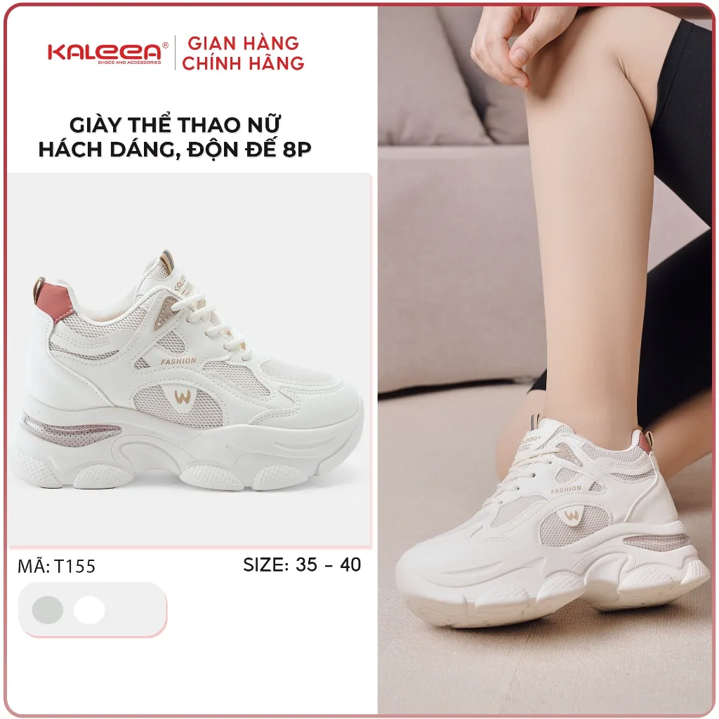Ảnh Kaleea - Giày Thể Thao Nữ Độn Đế, Đế Cao 8cm Kiểu Dáng Năng Động, Thoáng Khí - T155 1