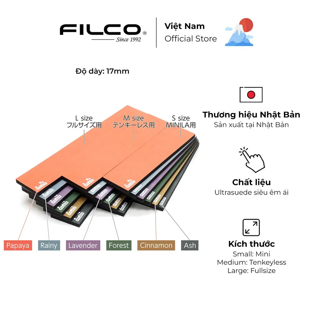 Ảnh Kê tay Filco Majestouch Wrist rest Macaron dày 17mm Đế Poron cao cấp - Hàng Chính Hãng 1