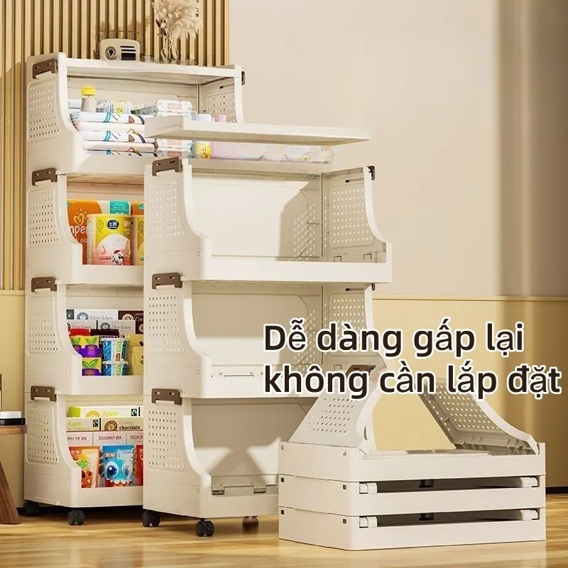 Ảnh Kệ Đựng Đồ Đa Năng 5 Tầng Chịu Lực - Thiết Kế Gấp Gọn 360° & Bánh Xe Di Chuyển  Giải Pháp Lưu Trữ Thông Minh Cho 4