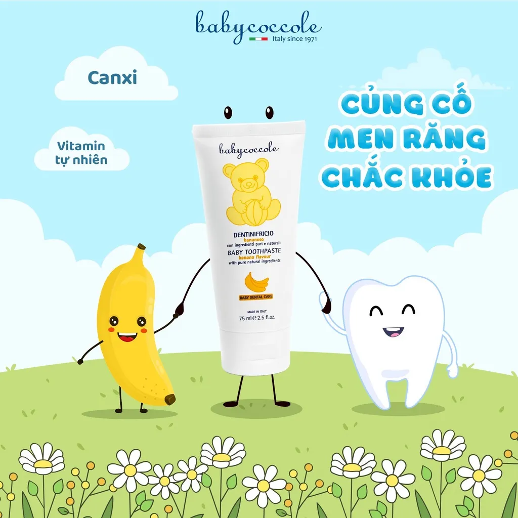 Ảnh Kem đánh răng cho bé Babycoccole trẻ em nuốt được 30ml/75ml 4