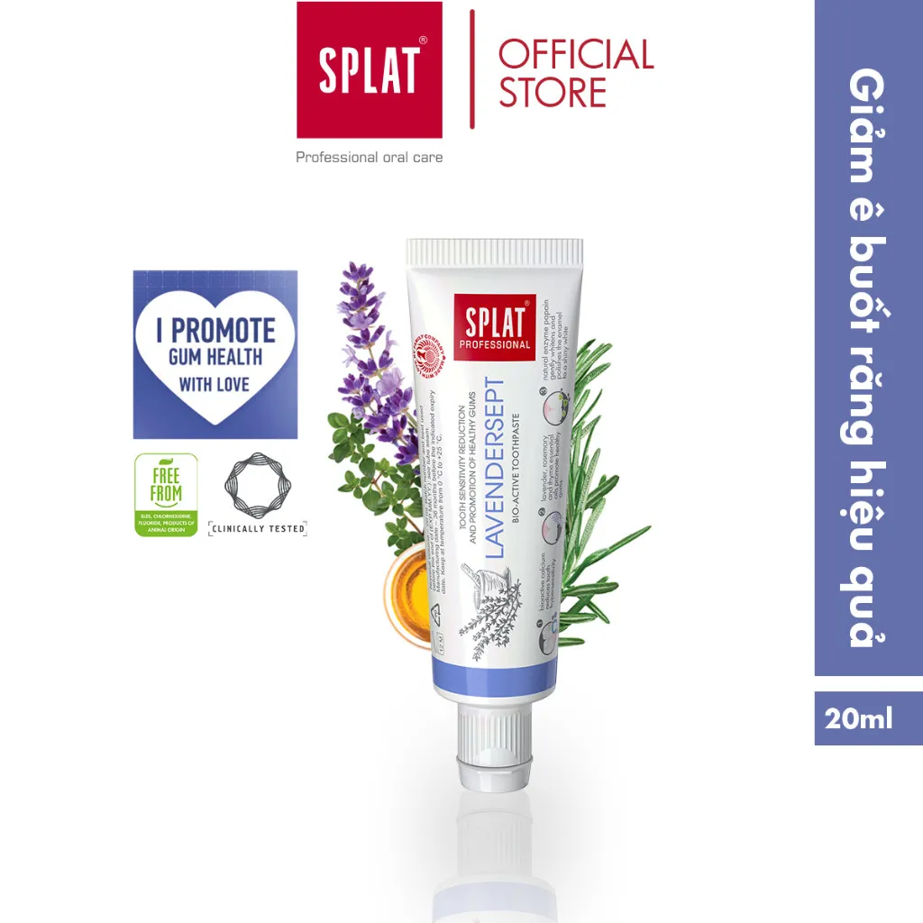 Ảnh Kem Đánh Răng SPLAT Lavendersept Professional series Nhẹ Nhàng Làm Trắng Và Giảm Ê Buốt Răng Hiệu Quả Dung Tích 20ml 2