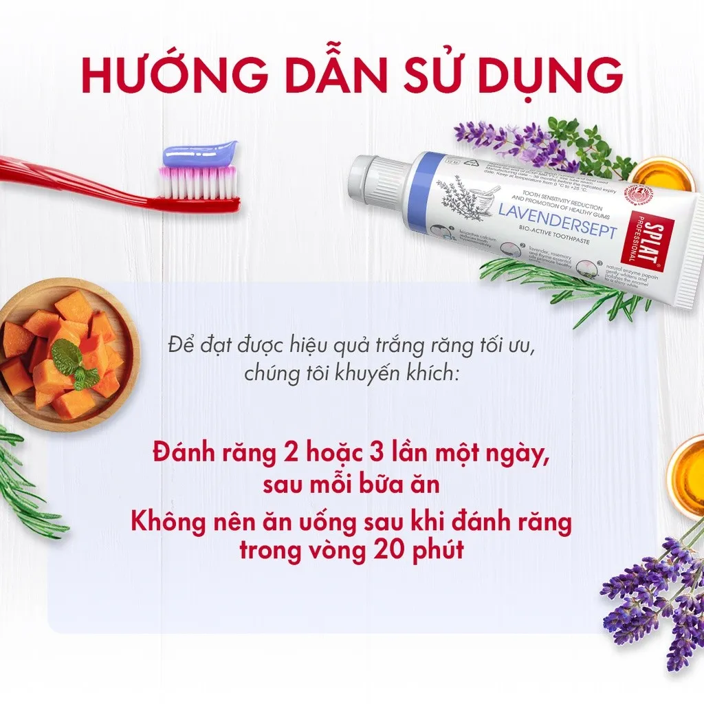 Ảnh Kem Đánh Răng SPLAT Lavendersept Professional series Nhẹ Nhàng Làm Trắng Và Giảm Ê Buốt Răng Hiệu Quả Dung Tích 20ml 4
