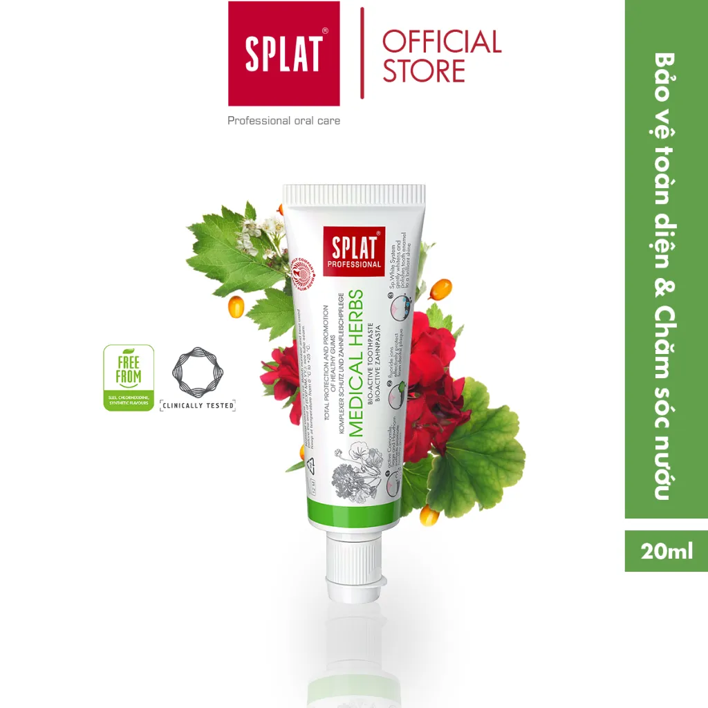 Ảnh Kem Đánh Răng SPLAT Medical Herbs Professional series chứa nhiều tinh chất bảo vệ nướu và đánh bóng men răng 20ml. 2