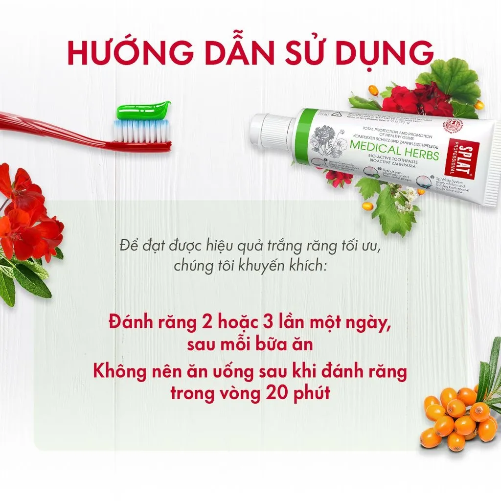 Ảnh Kem Đánh Răng SPLAT Medical Herbs Professional series chứa nhiều tinh chất bảo vệ nướu và đánh bóng men răng 20ml. 3