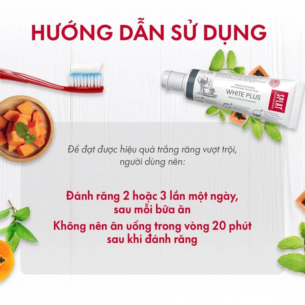 Ảnh Kem Đánh Răng SPLAT White Plus Professional series Giúp Trắng Sáng, Loại Bỏ Vết Ố Vàng Hiệu Quả Dung Tích 20ml 4