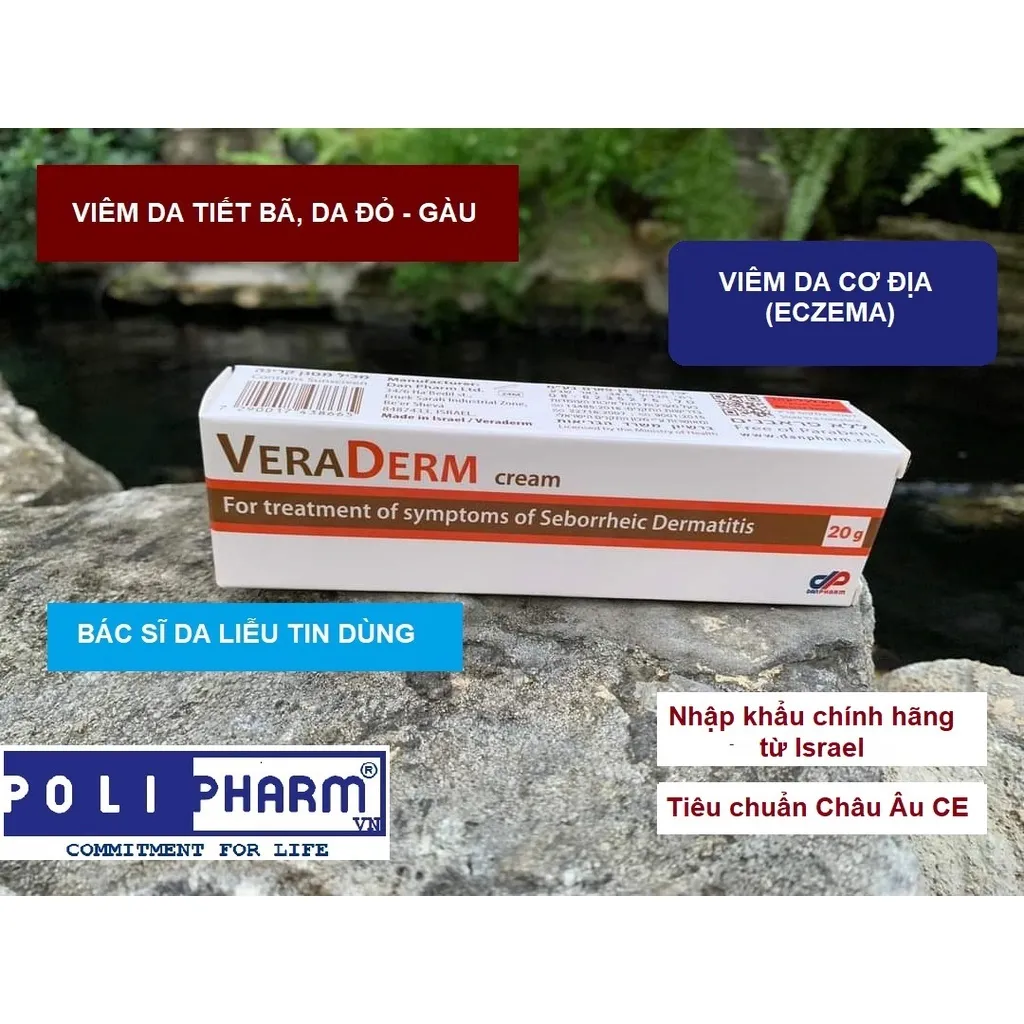 Ảnh Kem bôi viêm da tiết bã nhờn VERADERM Danpharm tuýp 60g xuất xứ ISRAEL - POLIPHARM 1