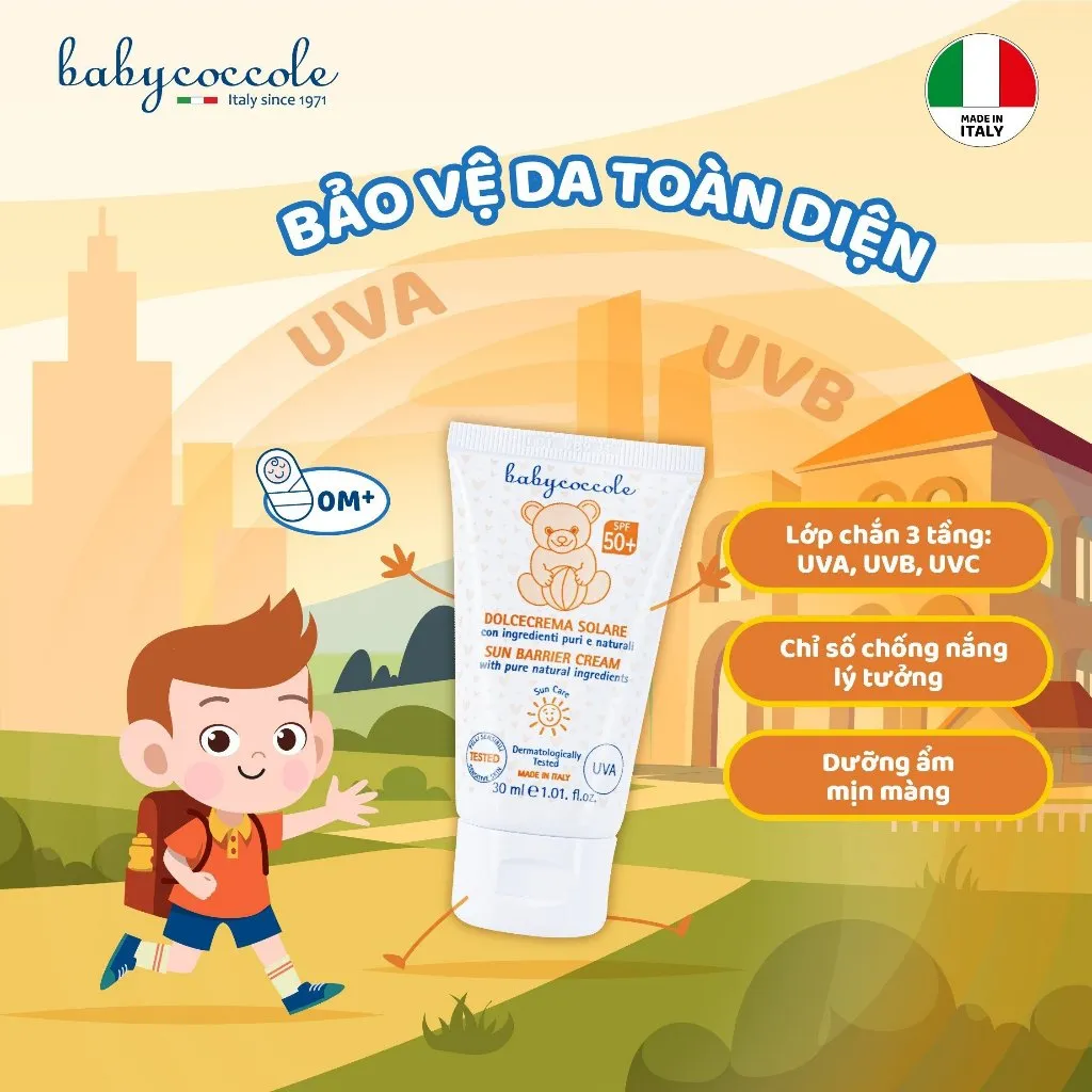 Ảnh Kem chống nắng cho bé Babycoccole 0M+ an toàn cho trẻ sơ sinh & em bé da nhạy cảm SPF 50+ 30ml/75ml 2