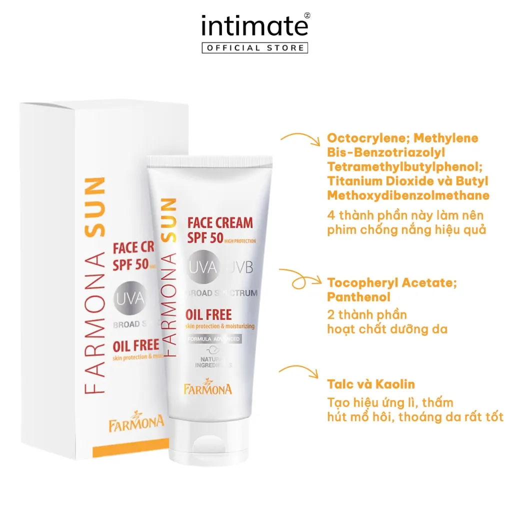 Ảnh Kem Chống Nắng SPF50 Farmona Giúp Làm Giảm Nguy Cơ Da Bị Cháy Nắng, Bị Bỏng Nắng, Bị Dị Ứng Ánh Nắng Tuýp 50ml 1
