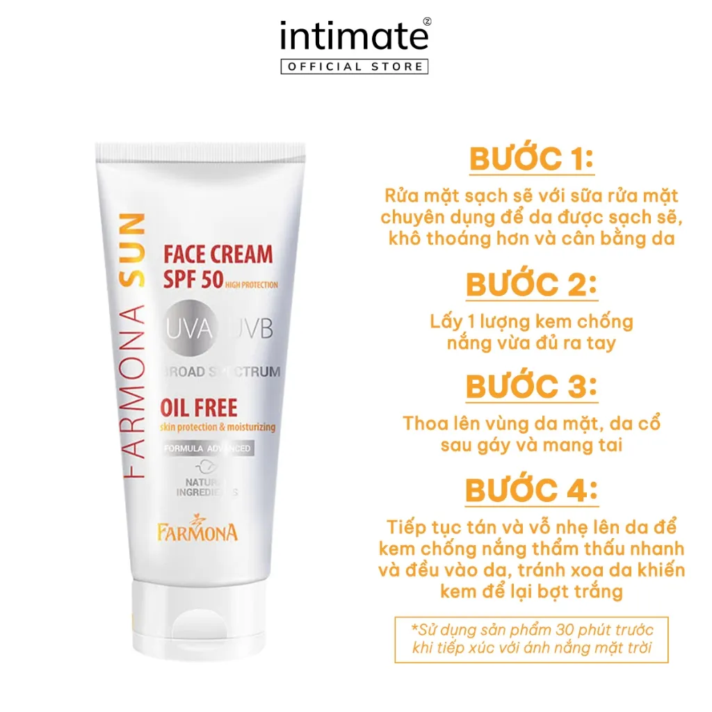 Ảnh Kem Chống Nắng SPF50 Farmona Giúp Làm Giảm Nguy Cơ Da Bị Cháy Nắng, Bị Bỏng Nắng, Bị Dị Ứng Ánh Nắng Tuýp 50ml 3