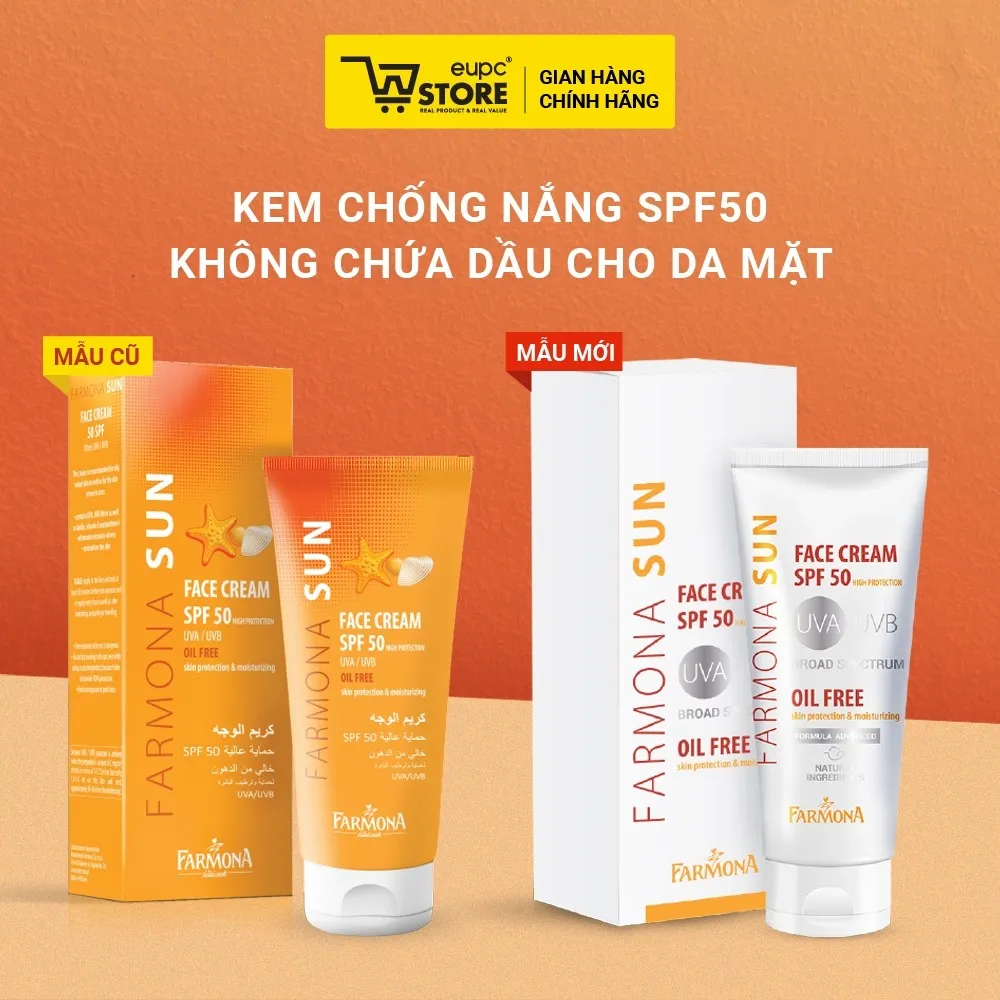 Ảnh Kem Chống Nắng SPF50 Không Chứa Dầu Cho Da Mặt Farmona Sun 50ml Bảo Vệ Da, Chặn Tia UVA/UVB Hiệu Quả EUPC STORE 4