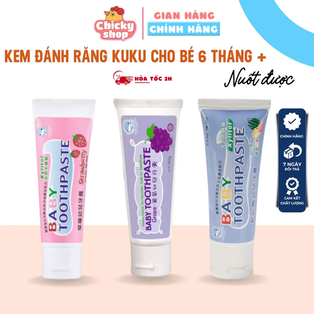 Ảnh Kem đánh răng trẻ em Ku.Ku Duckbill cho bé trên 6 tháng KU1052, KU1087, KU1099 (tuýp 50g) 1