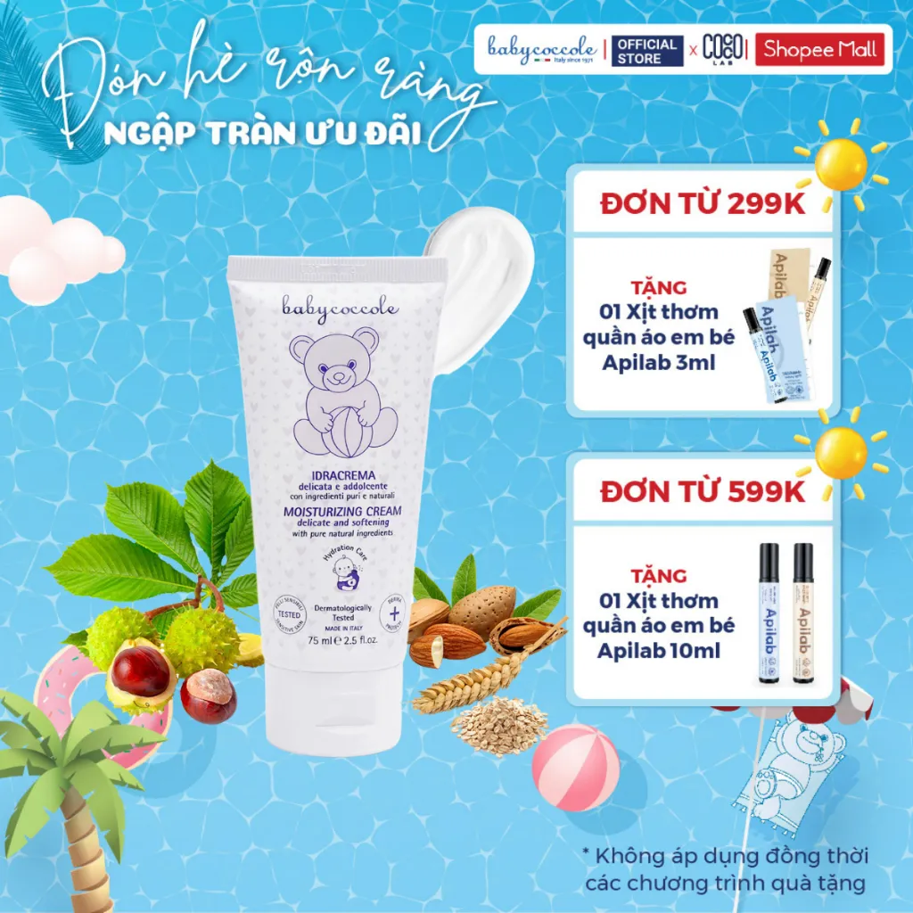 Ảnh Kem dưỡng ẩm cho bé Babycoccole 0M+ dưỡng da trẻ em & em bé từ sơ sinh chiết xuất hạnh nhân 75ml 1
