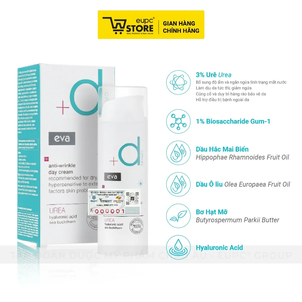 Ảnh Kem Dưỡng Ẩm Eva Dermo 50ml Thuần Chay Giúp Nuôi Dưỡng Và Chăm Sóc Tích Cực Cho Da EUPC STORE 1