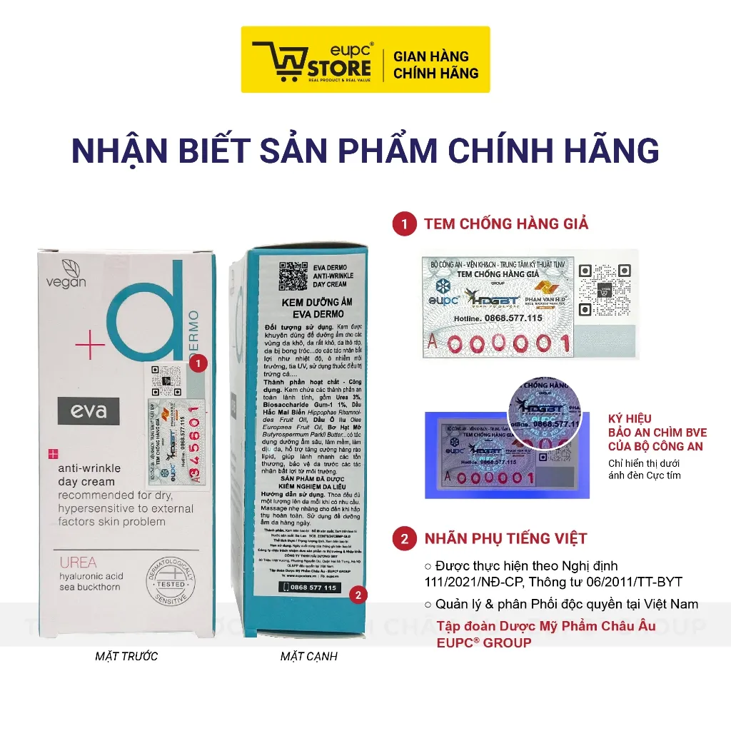 Ảnh Kem Dưỡng Ẩm Eva Dermo 50ml Thuần Chay Giúp Nuôi Dưỡng Và Chăm Sóc Tích Cực Cho Da EUPC STORE 3