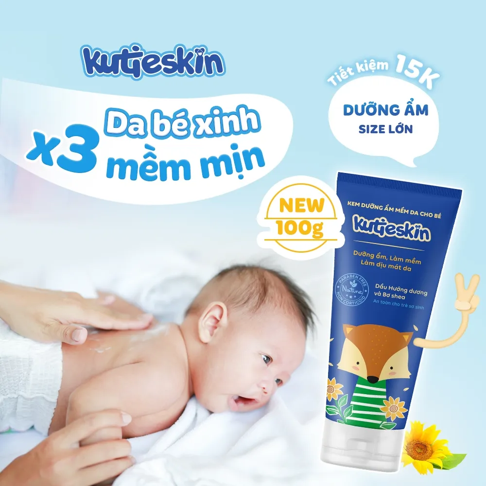 Ảnh Kem dưỡng ẩm mềm da cho bé Kutieskin 100g 3