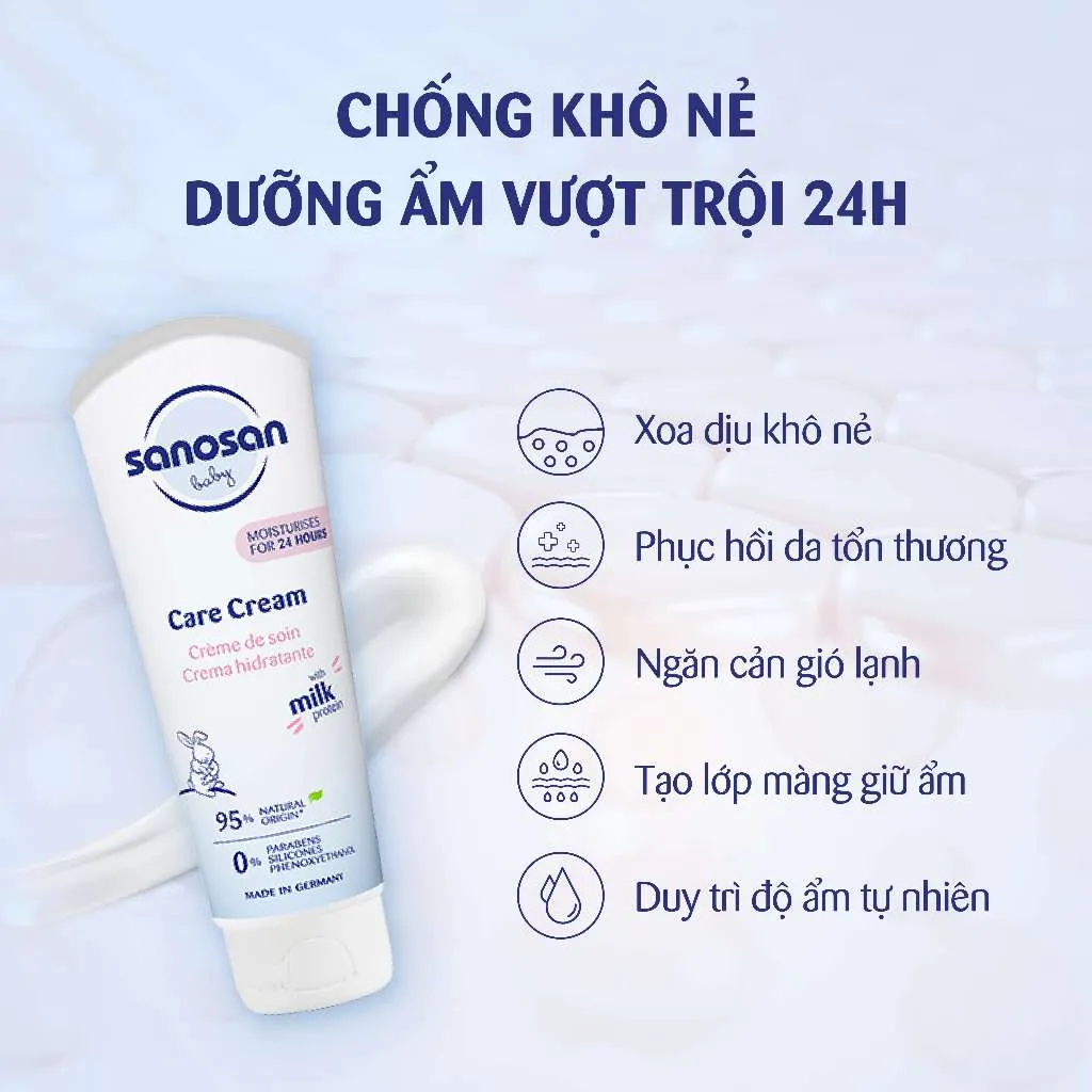 Ảnh Kem dưỡng ẩm Sanosan Baby với protein sữa thủy phân 0M+ 100ml 2