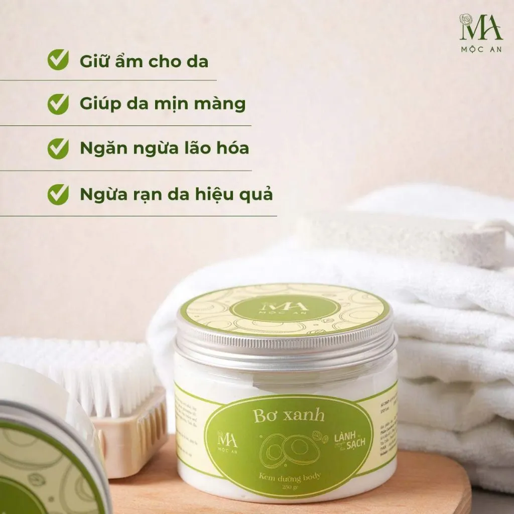 Ảnh Kem Dưỡng Body Mộc An Chiết Xuất Bơ Xanh Cấp Ẩm, Dưỡng Da Sáng Mịn 250g 3